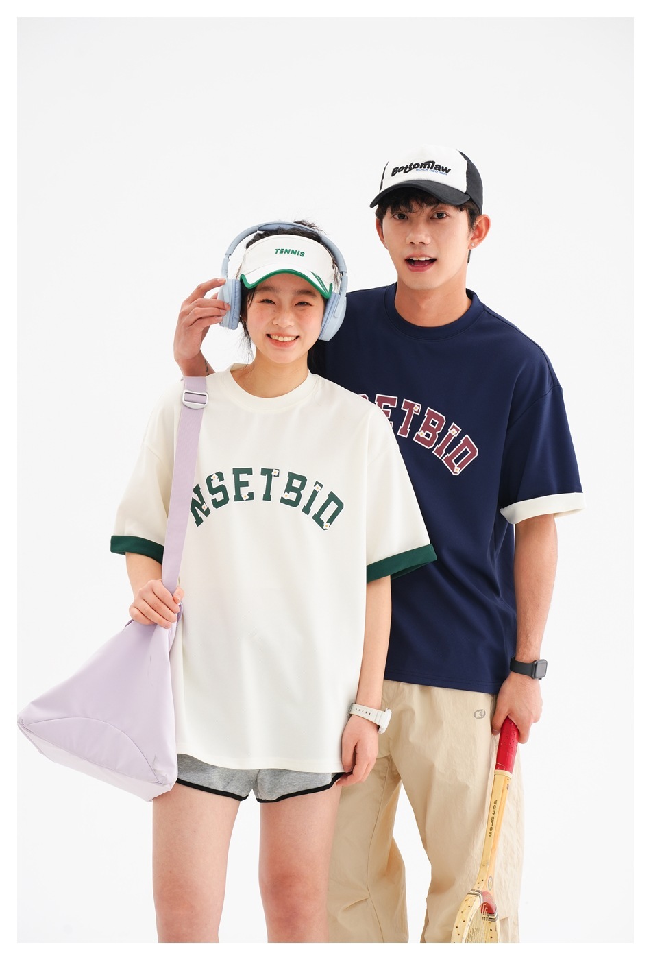 6M17 撞色字母印花短棉TEE 三色