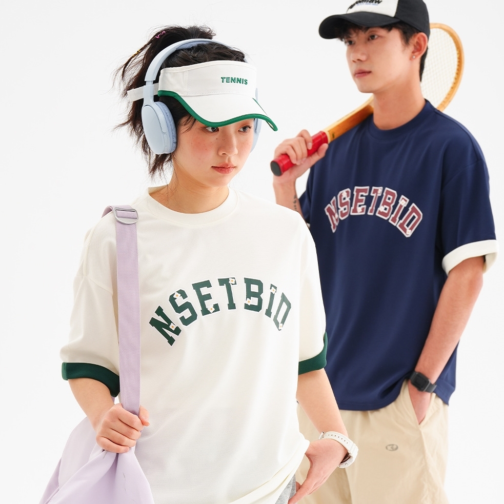 6M17 撞色字母印花短棉TEE 三色