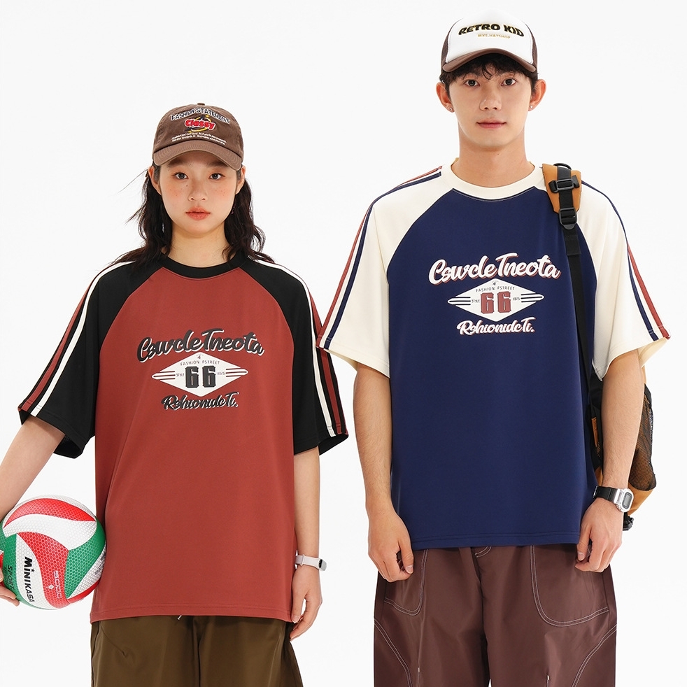 6M16 美式復古運動風短棉TEE 四色