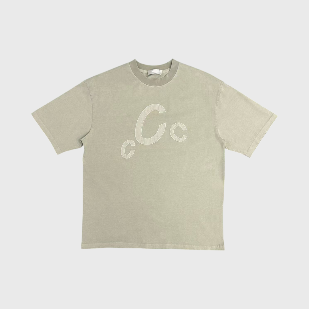 CCC斜紋貼布短T