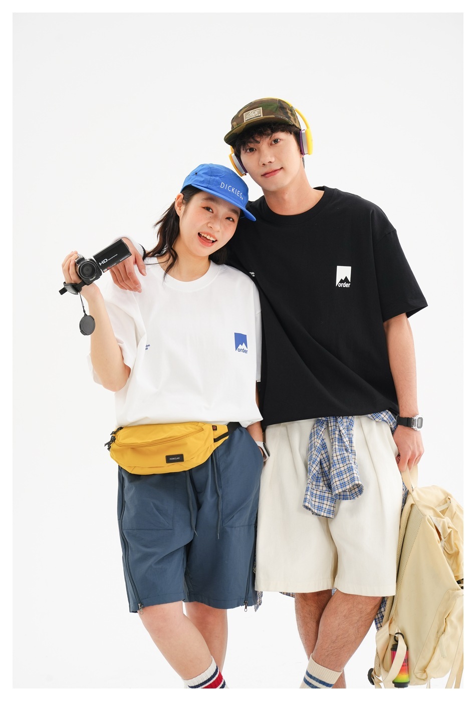 6M15 山系潮流跳色印花短棉TEE 兩色