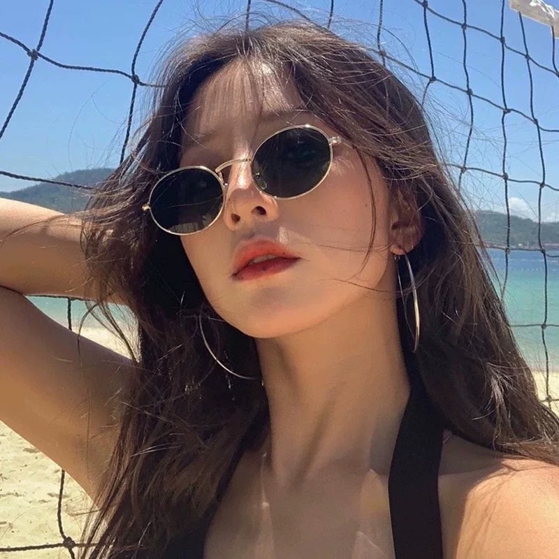 Miu金屬架橢圓墨鏡/二色