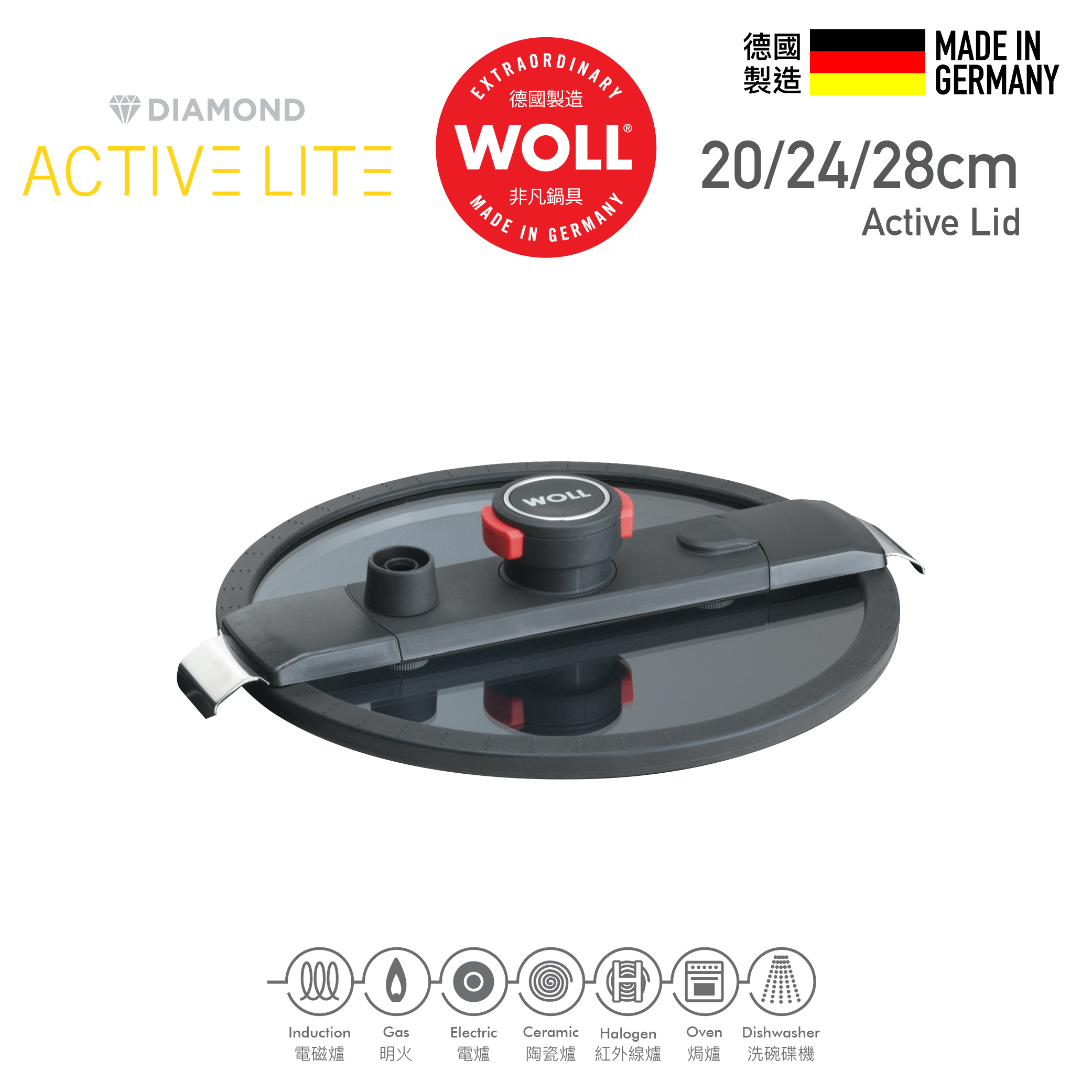 WOLL 高速微壓煲蓋 20 - 28cm