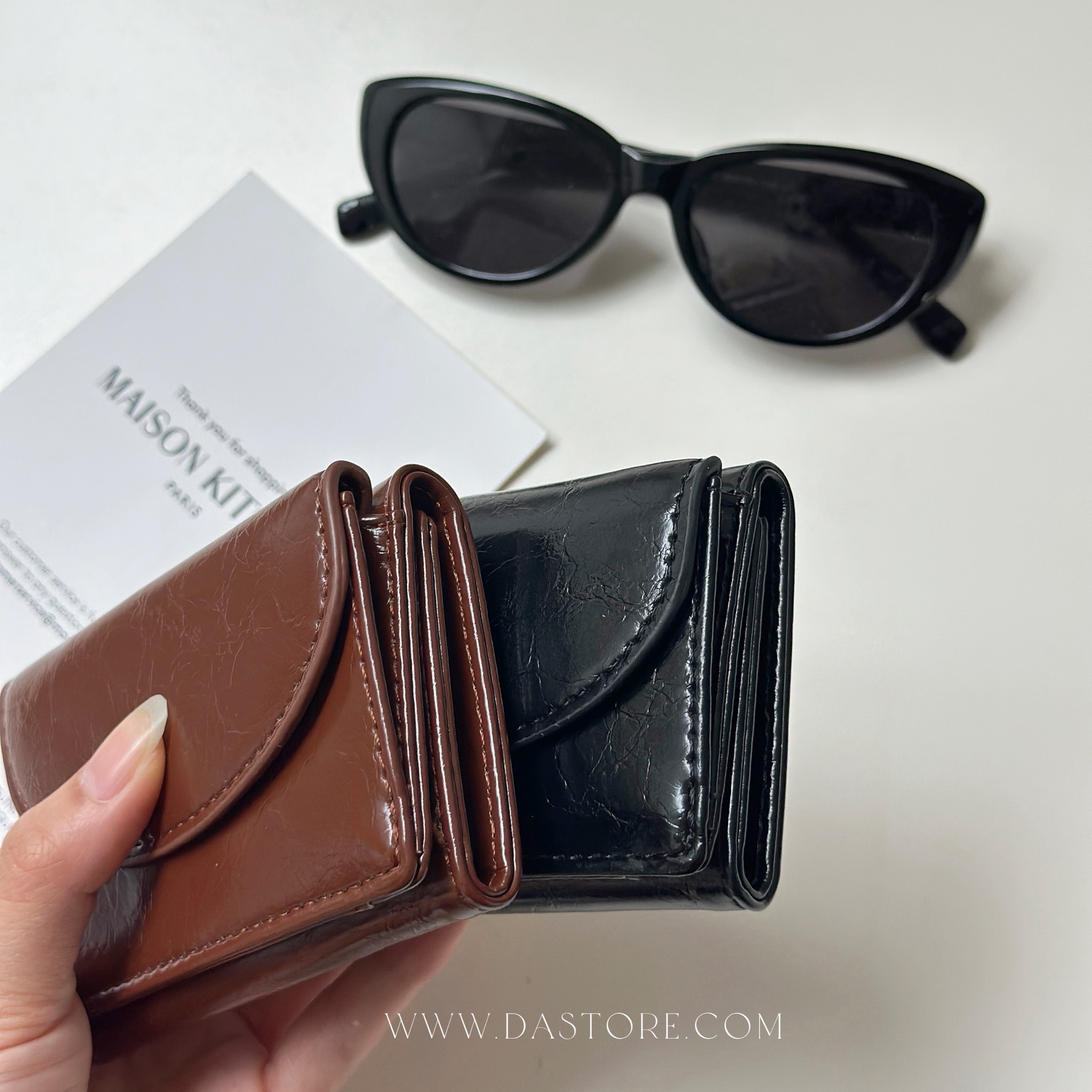 半月油蠟三層卡夾/二色