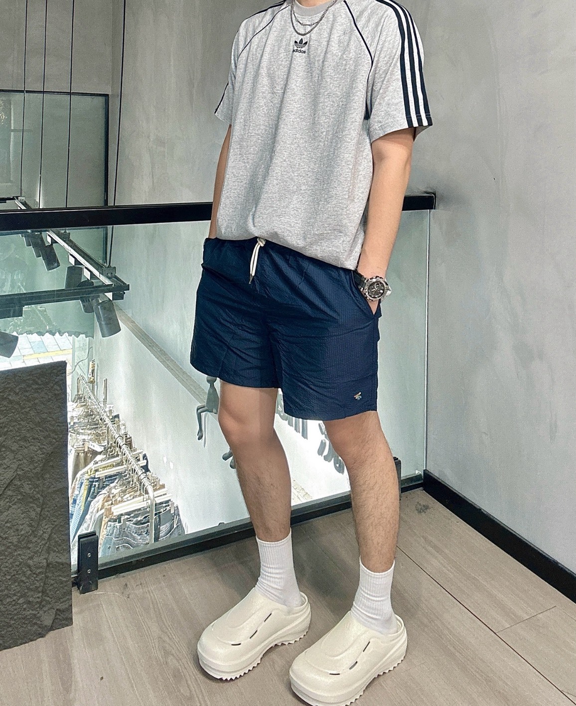 adidas OZWAVE CLOG 珠光拖鞋（男女同款）