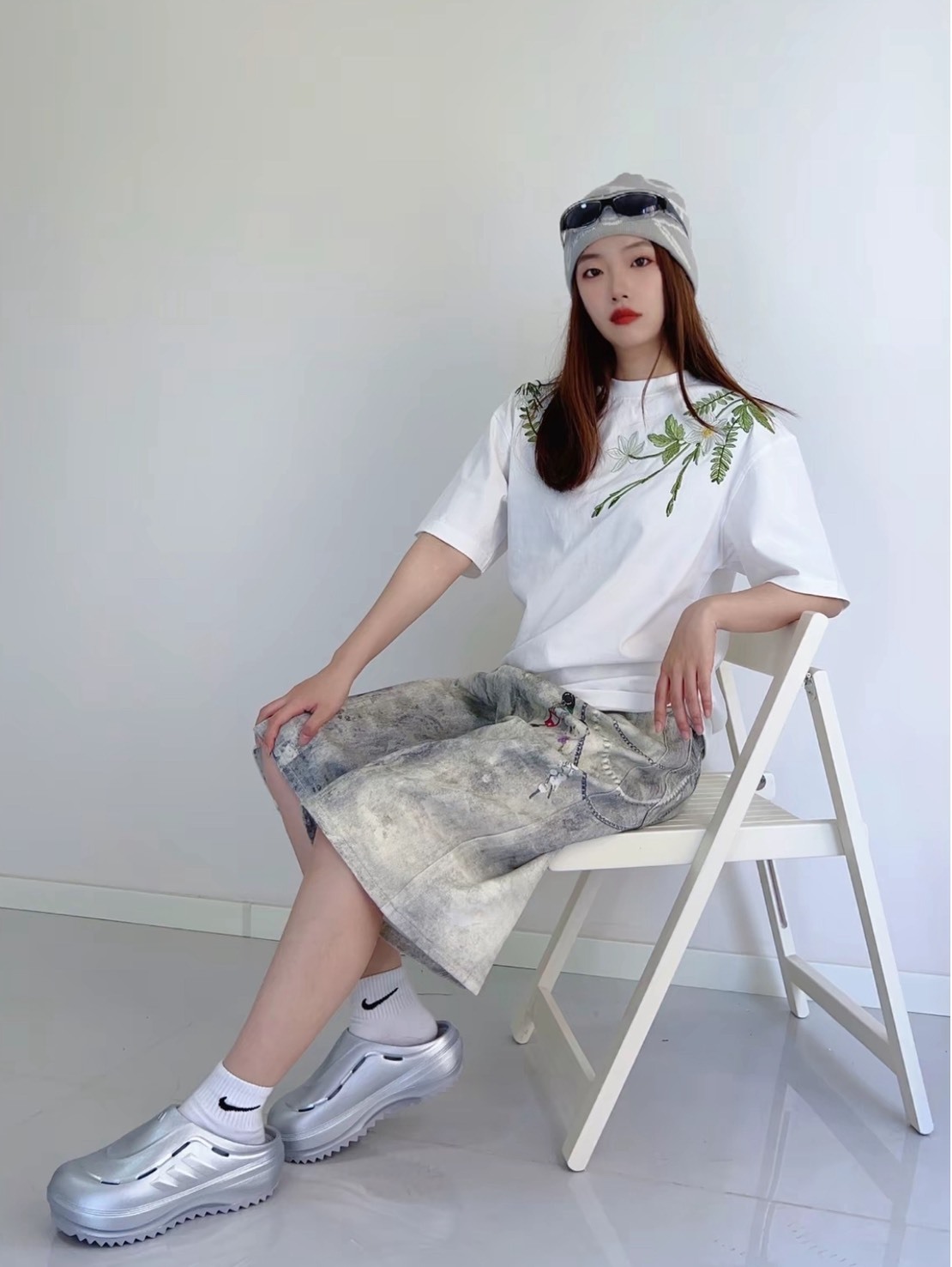 adidas OZWAVE CLOG 銀色拖鞋（男女同款）