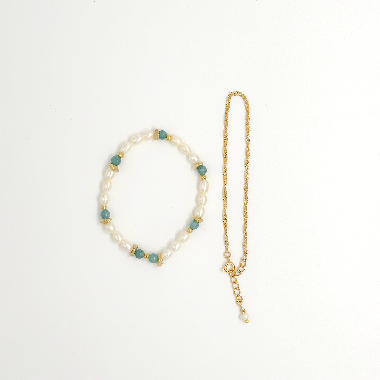 海藍寶珍珠手鍊set