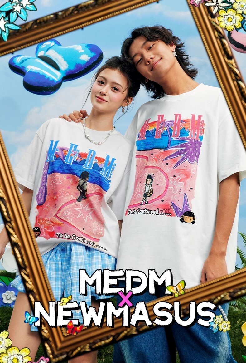 MEDM x NEWMASUS 粉色海岸 情侶彩繪 短袖 T
