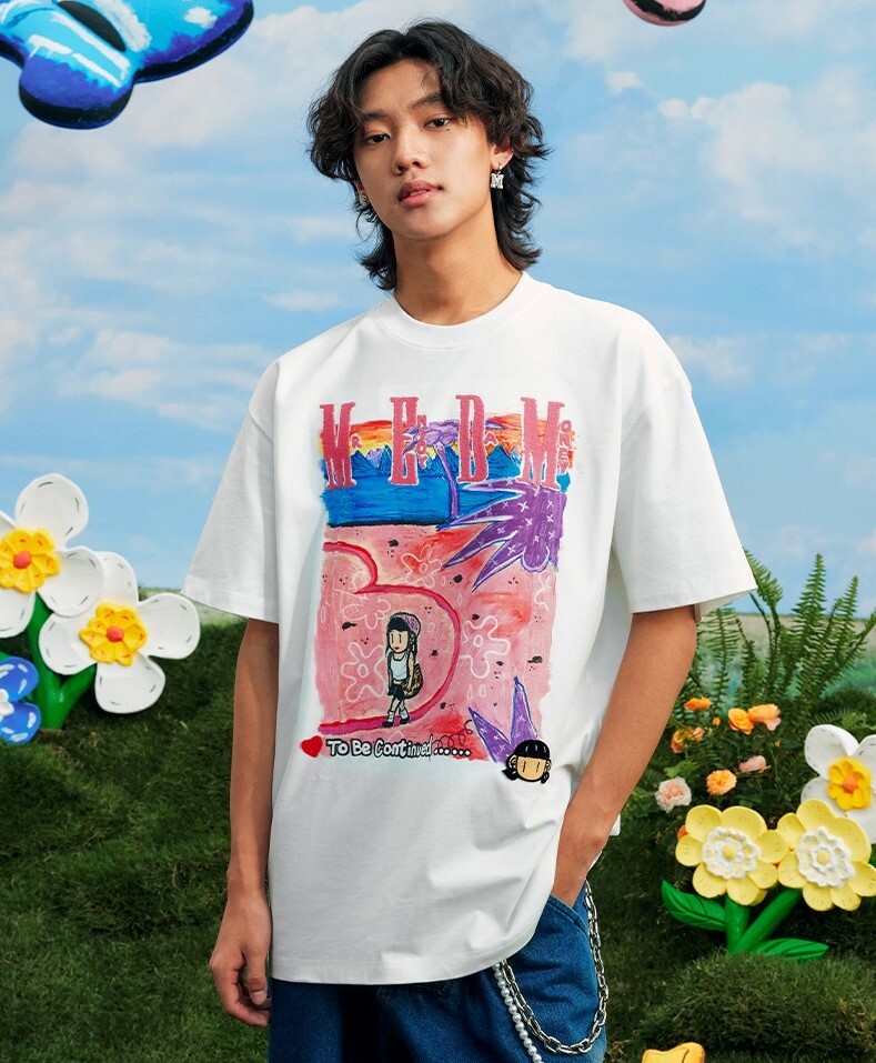 MEDM x NEWMASUS 粉色海岸 情侶彩繪 短袖 T