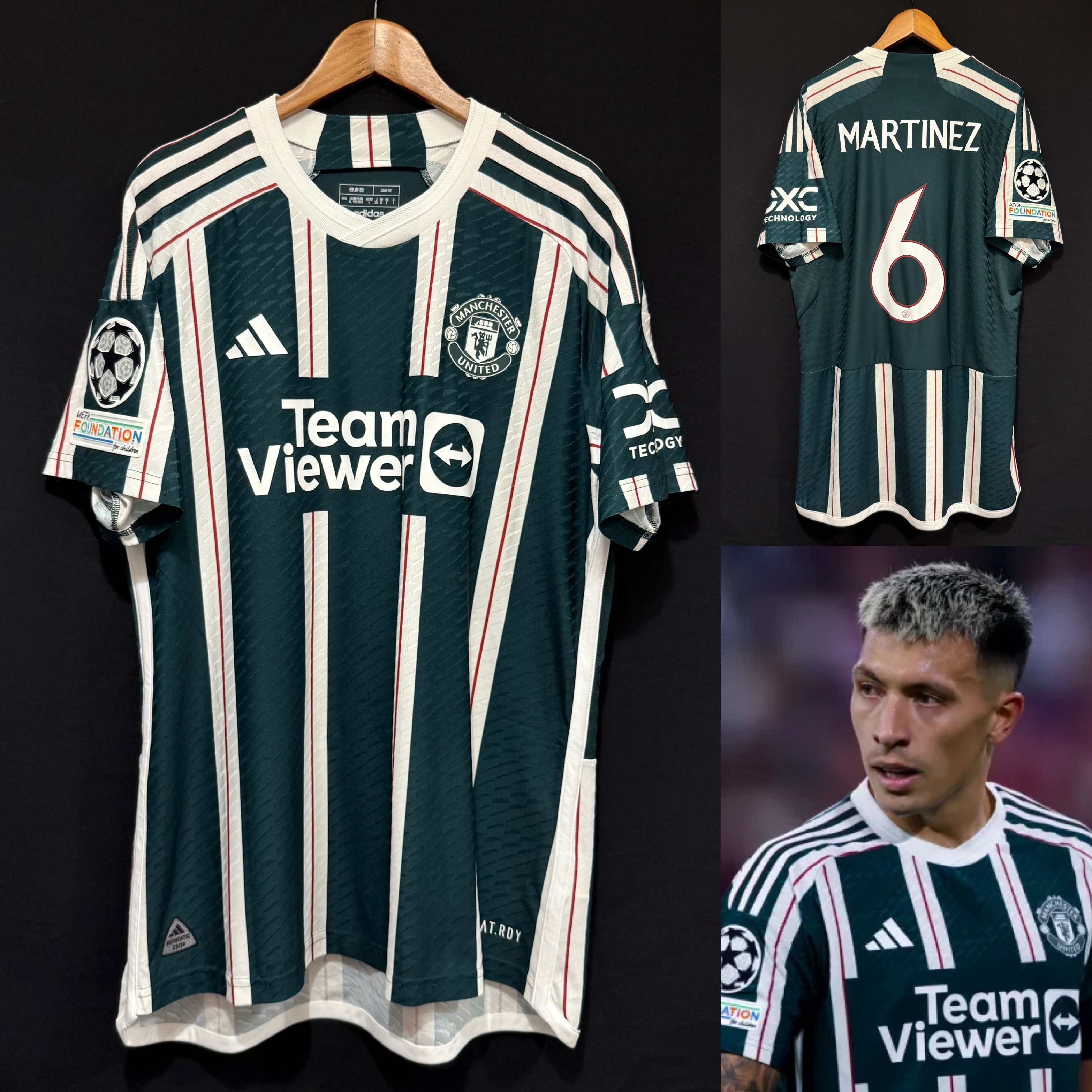 Manchester United 2023-2024 Adidas Away Authentic Player Shirt #6 MARTINEZ