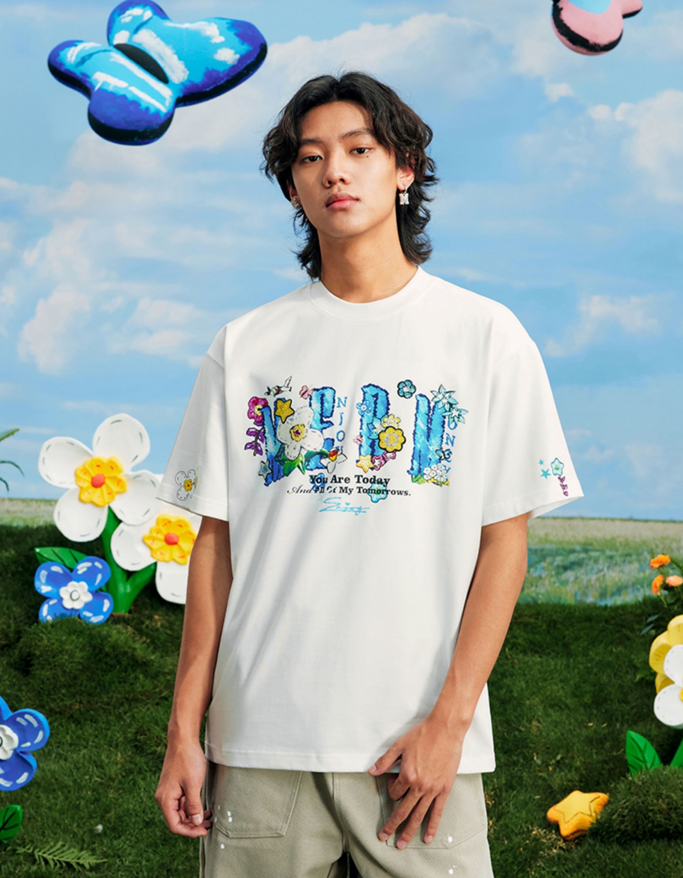 MEDM x NEWMASUS 3D卡通 花園彩繪 短袖 T