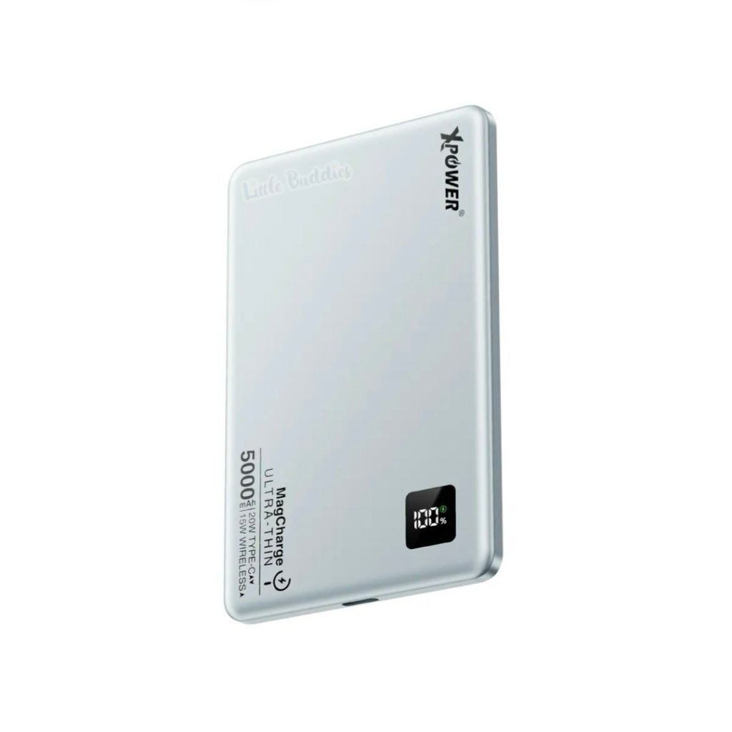 XPower 2合1鋁合金數顯磁吸無線外置充電器 (5000mAh)