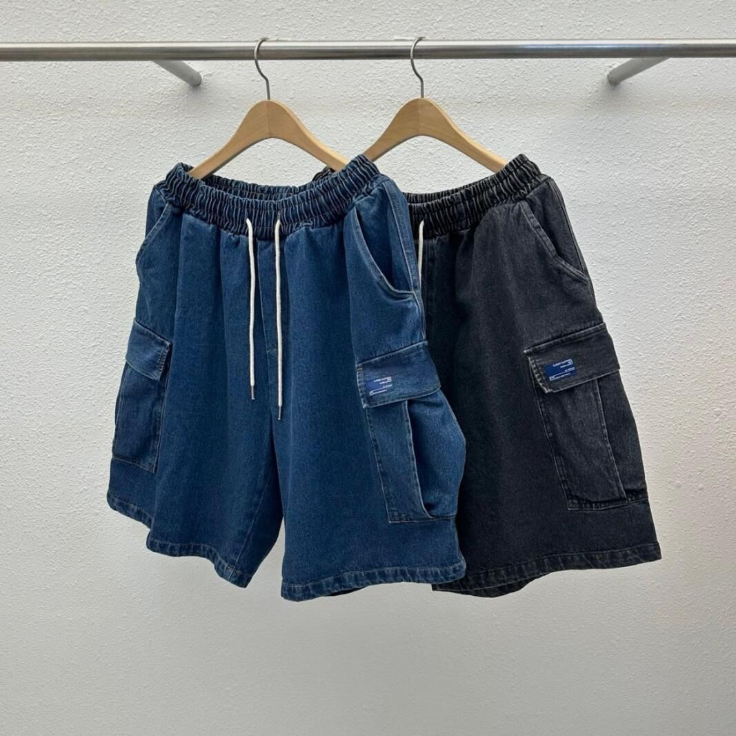 淨色工裝牛仔短褲 P3084