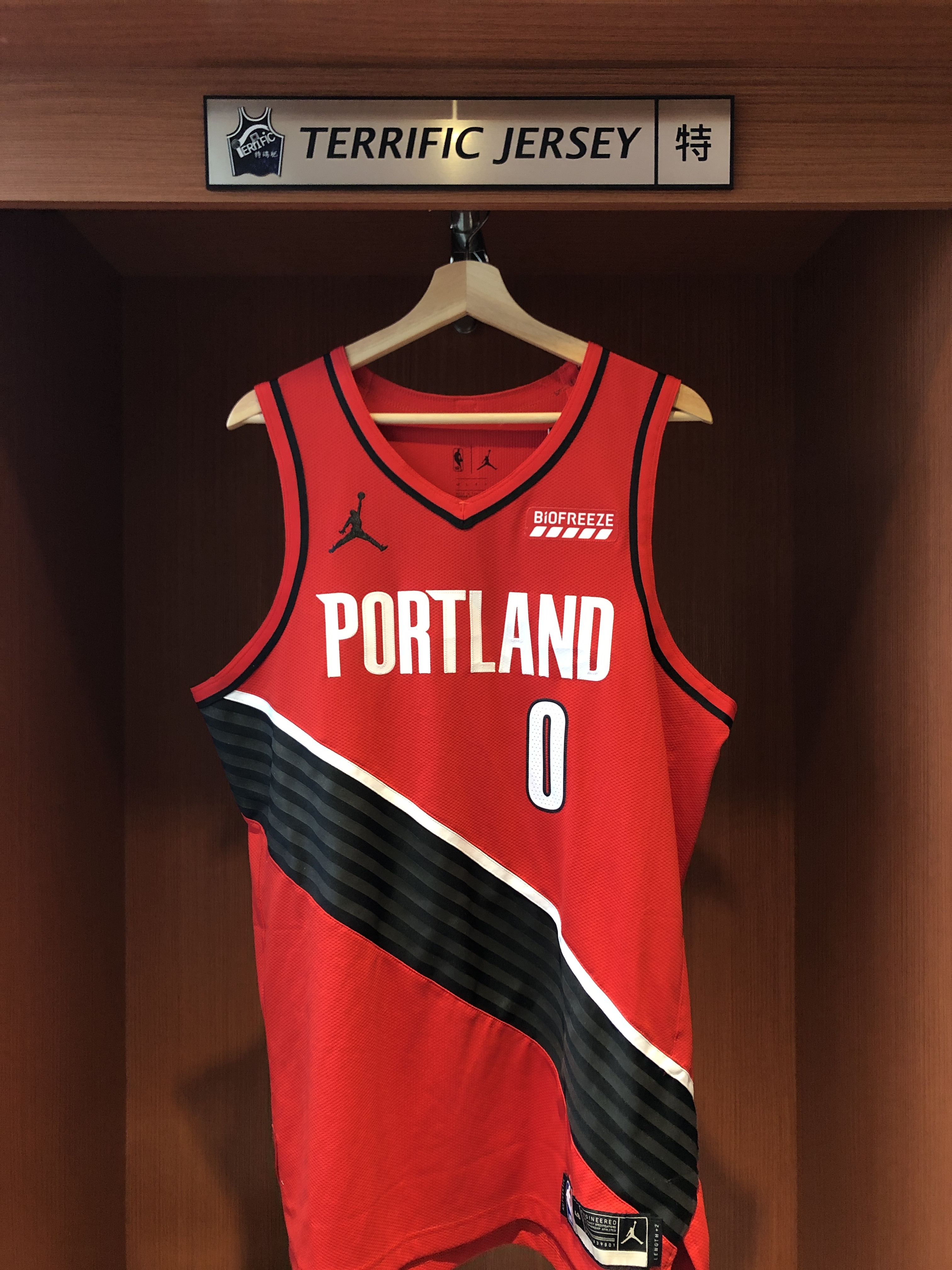 NBA球衣 Damian Lillard 波特蘭拓荒者紅 Statement Jordan Authentic 球員版 電繡 含贊助商標 全新