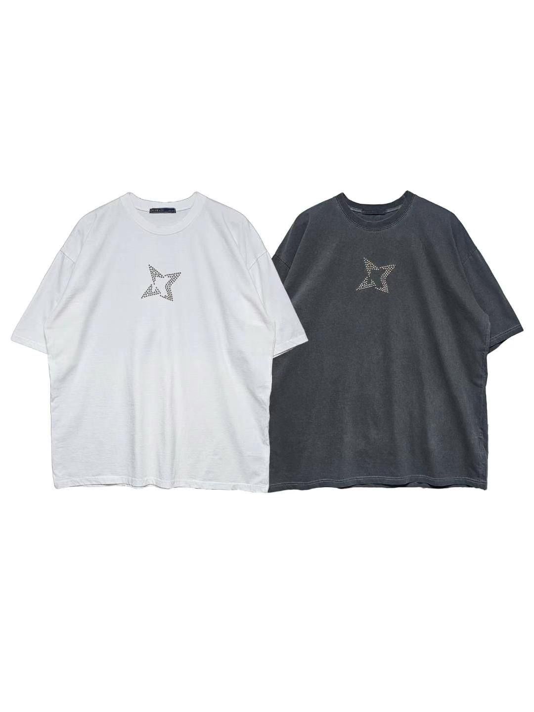 鍋釘星星圖案短袖Tee F&c-065T