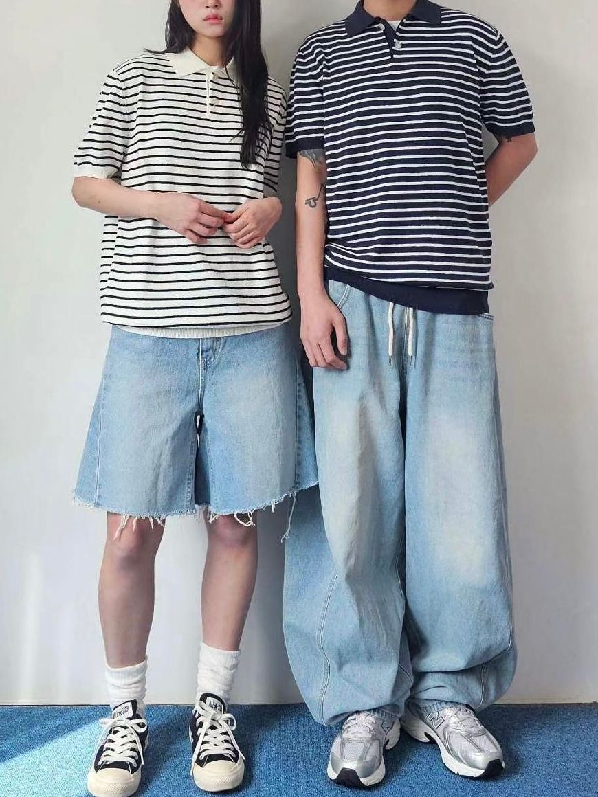 橫間短袖Polo Tee F&c-066T