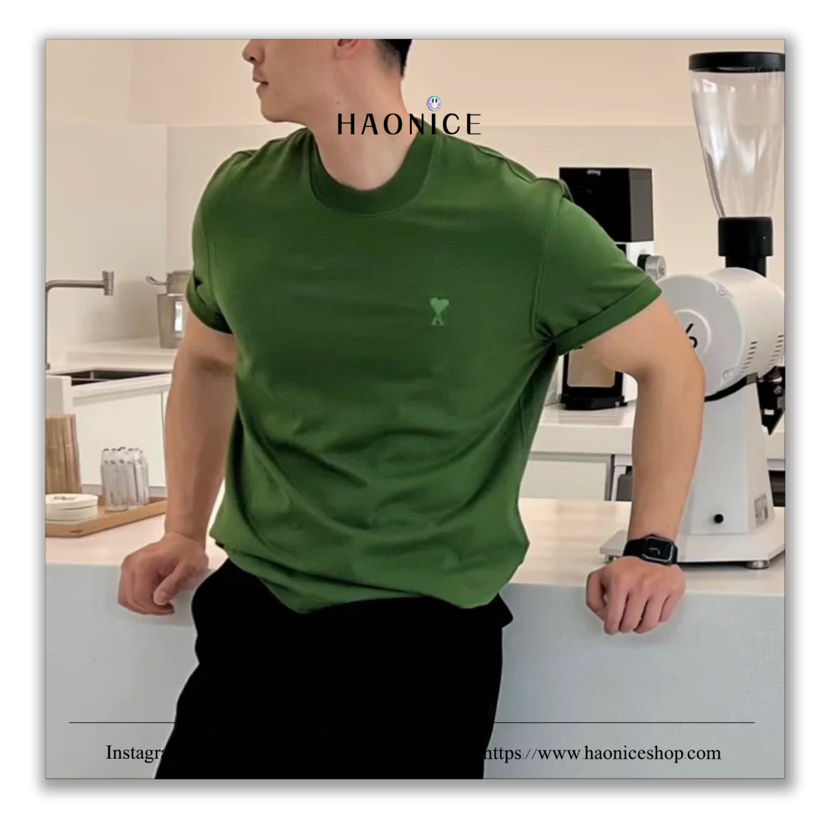 【HAO NICE】100%正品AMI 法國精品🇫🇷經典刺繡小愛心logo純色短袖 短T