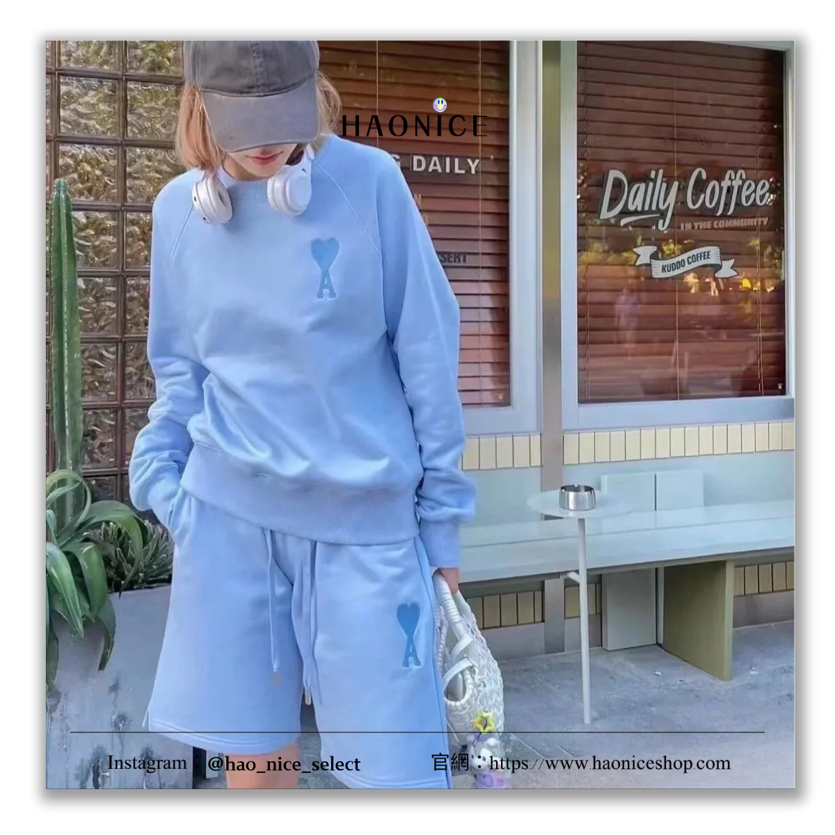 【HAO NICE】100%正品AMI 法國精品🇫🇷經典刺繡愛心logo休閒短褲 棉褲 運動褲