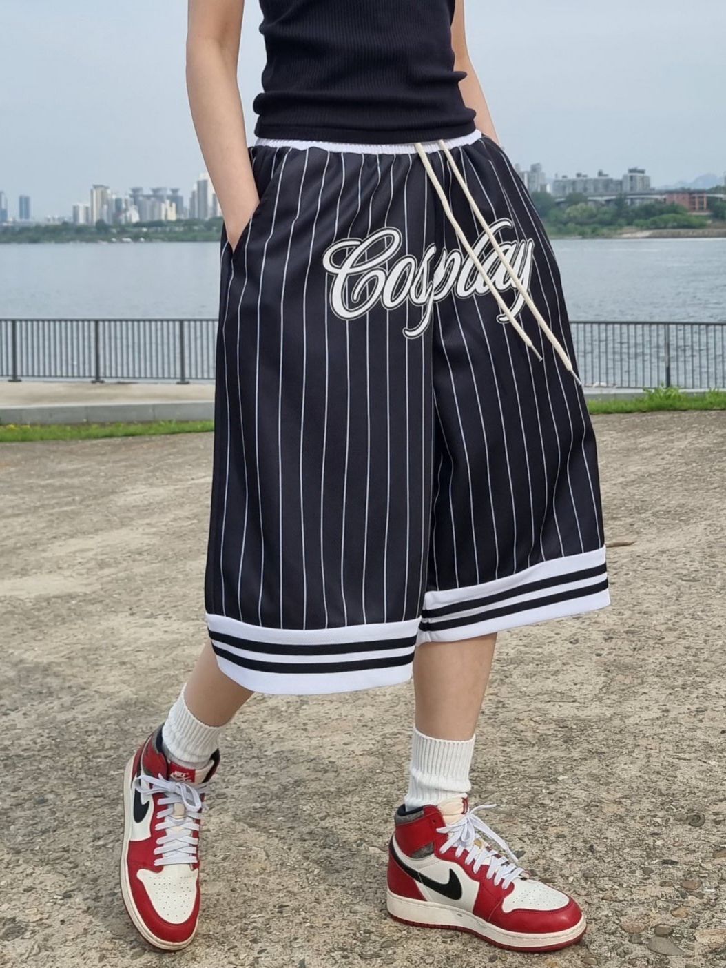 英文字直紋短褲 TAC-0231P