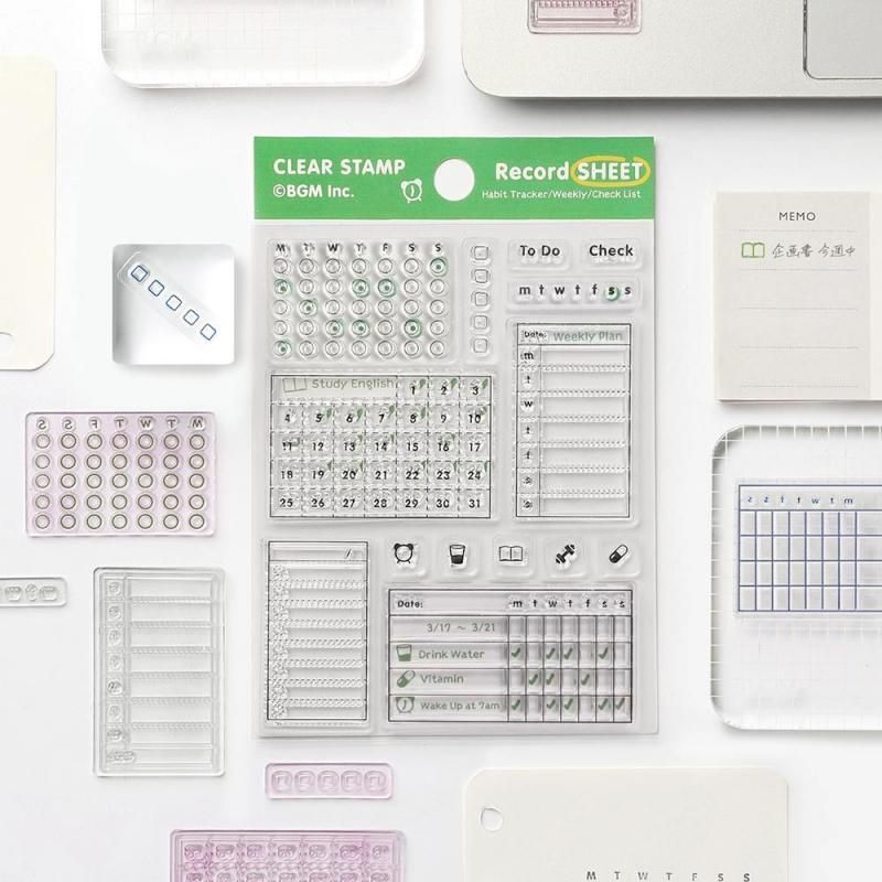 記錄表格 +Clear Stamp 透明印章組 ｜日本BGM
