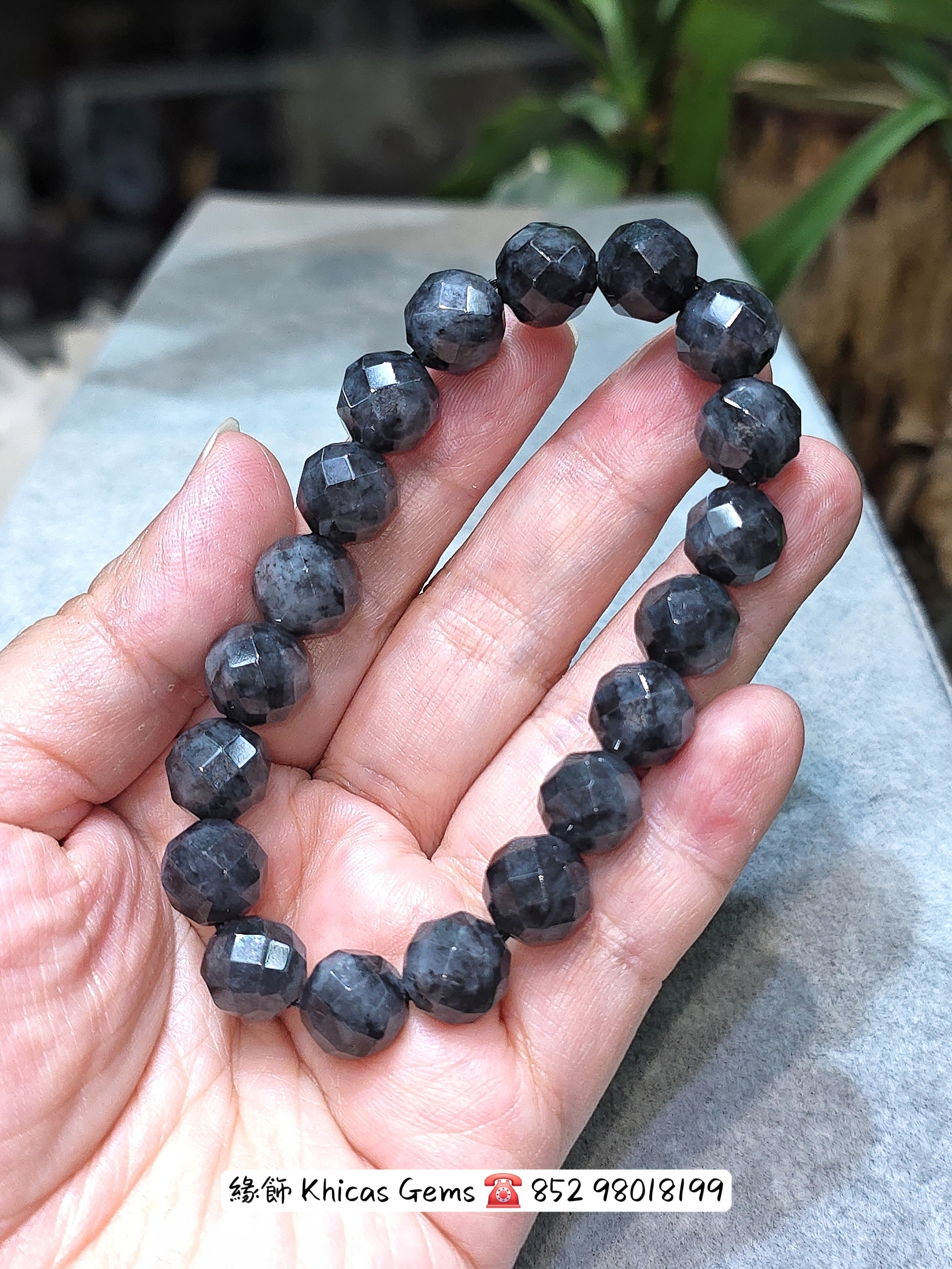 天然冰烏雞黑翡翠手串10.5mm