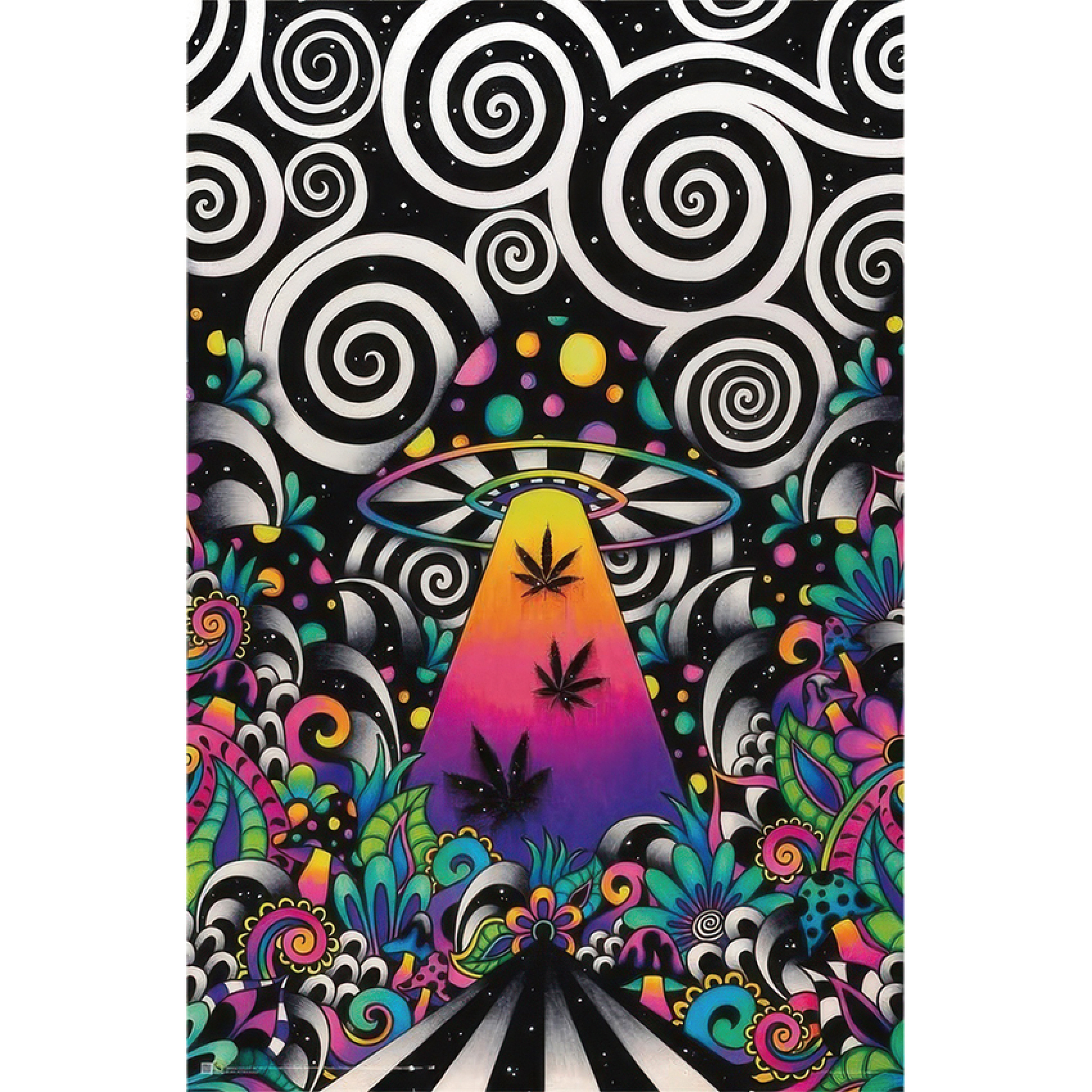 BRIZLAND UFO TRACTOR BLACKLIGHT(UV) POSTER