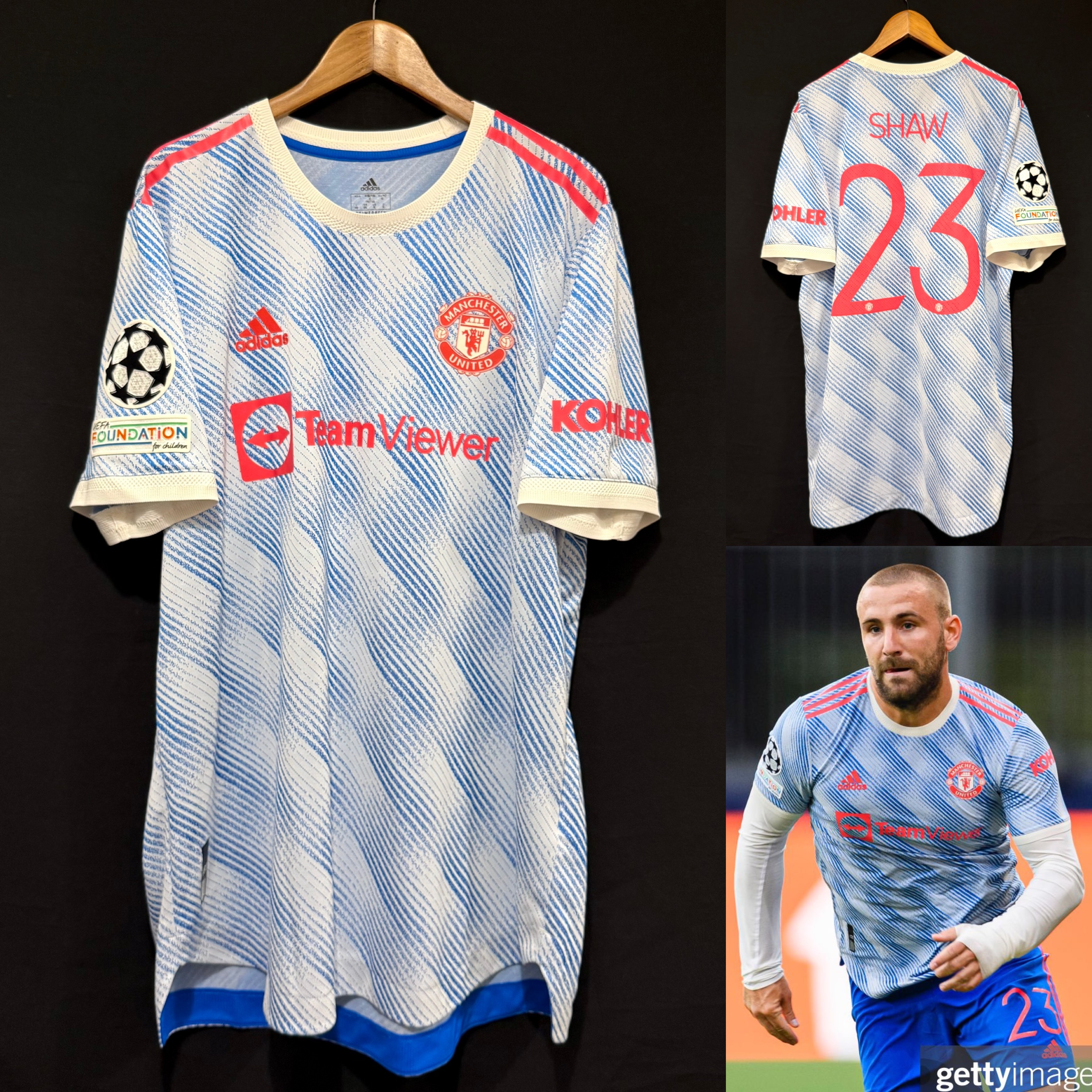 Manchester United 2021-2022 Adidas Away Authentic Player Shirt #23 SHAW