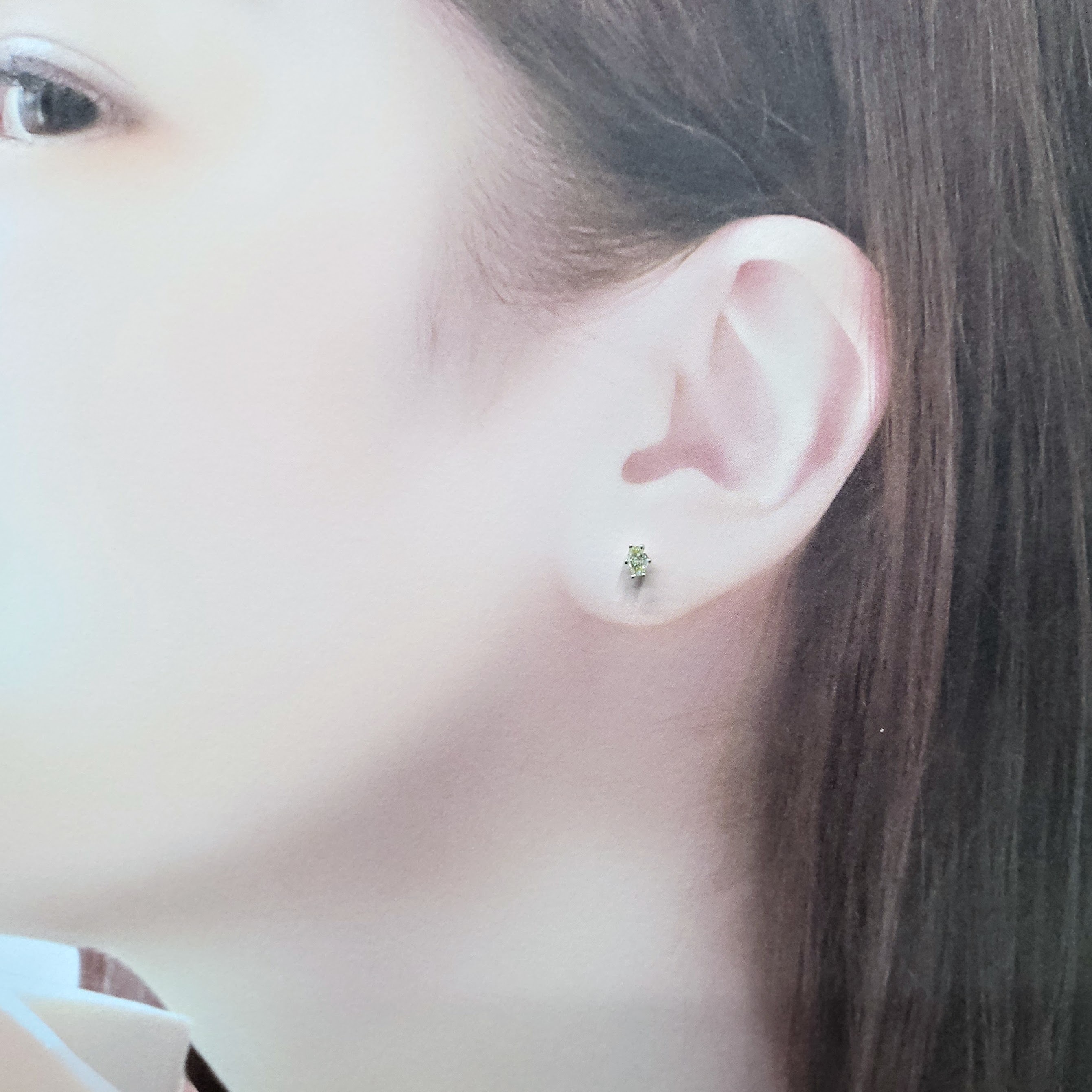 18K White Gold 0.25ct Light Yellow Diamond Solitaire Earrings