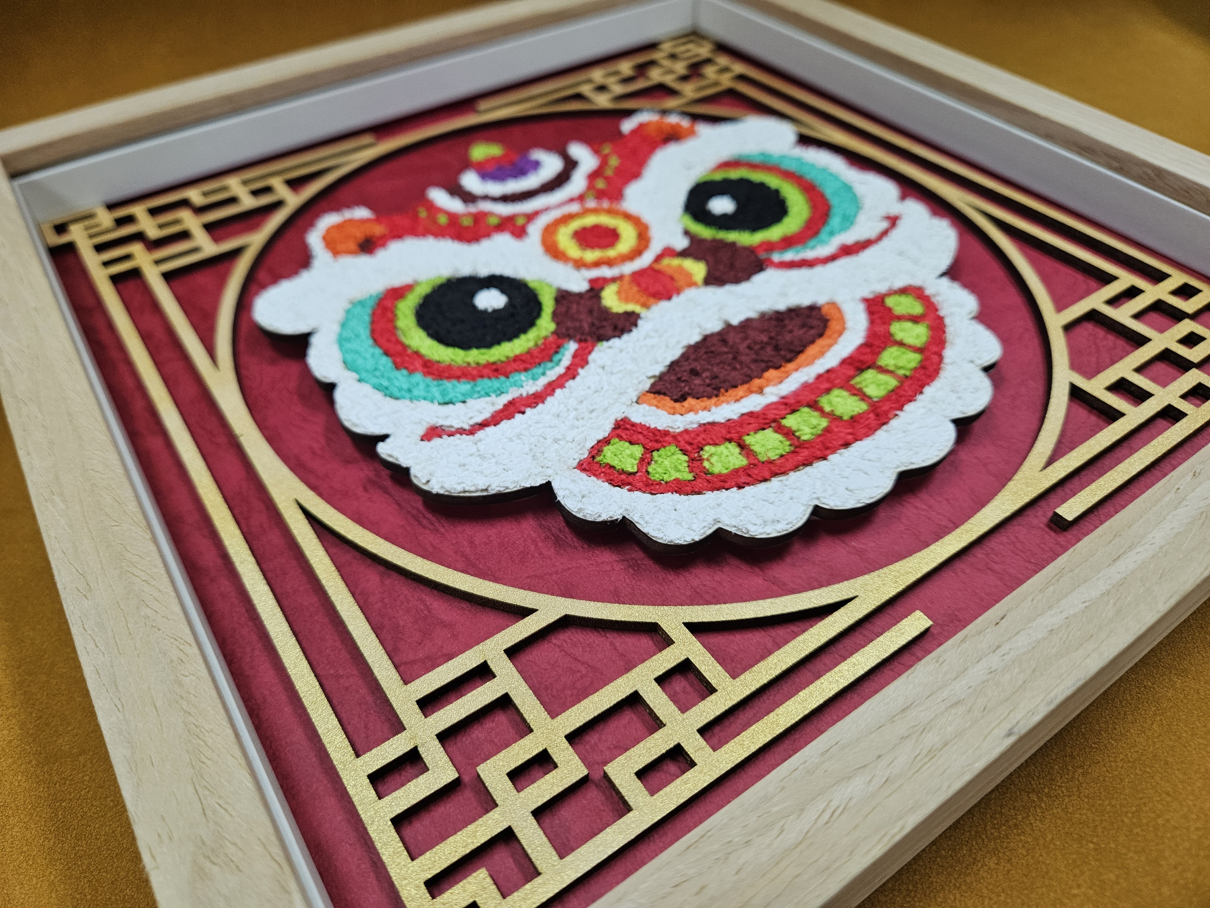 紙漿畫 - 鴻運獅頭