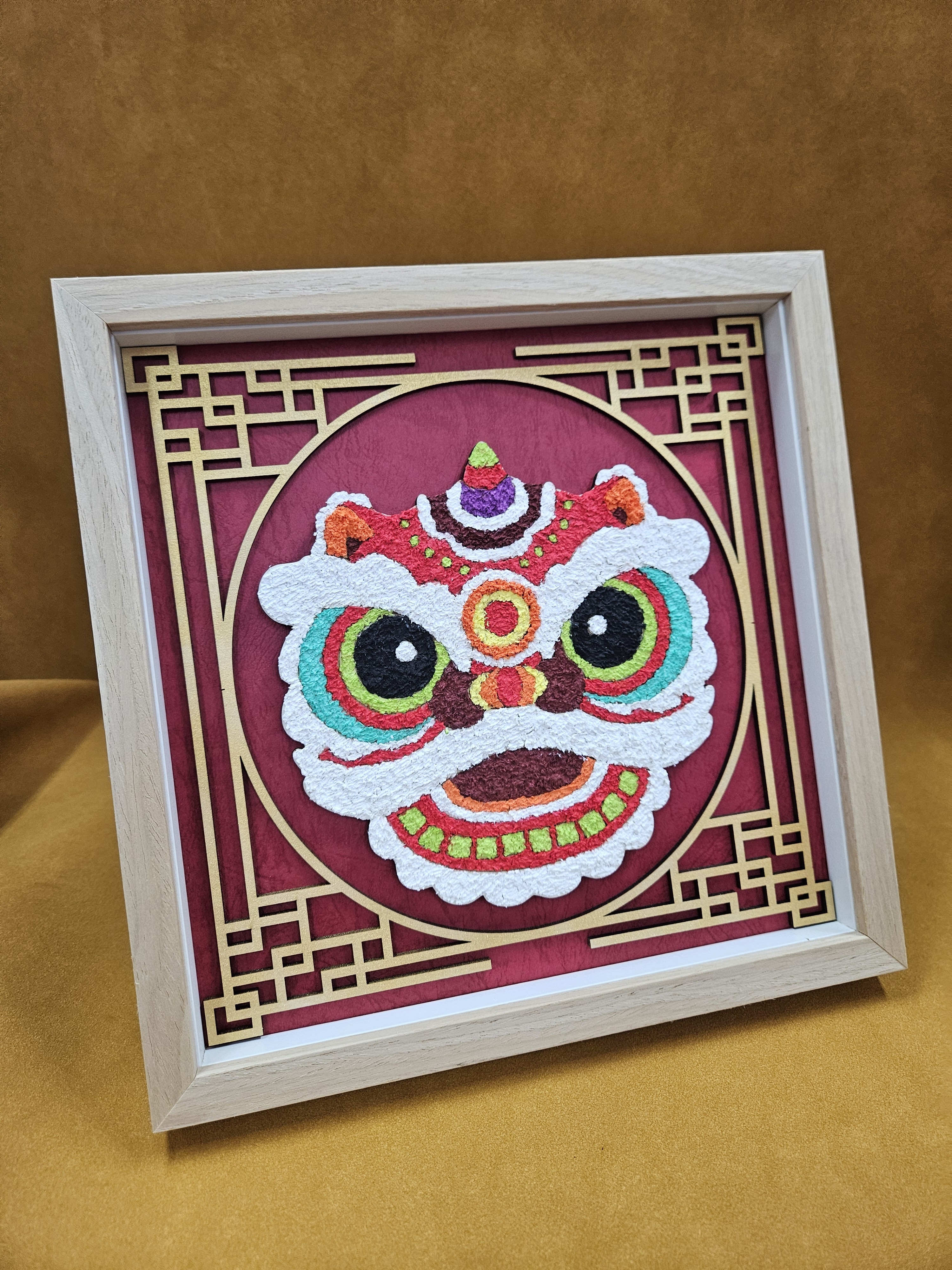 紙漿畫 - 鴻運獅頭