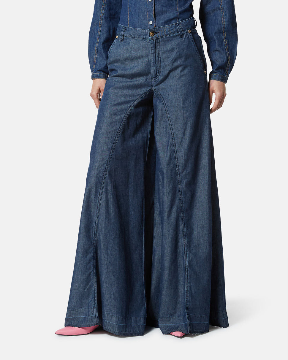 【Silvian Heach】寬版個性單寧長褲