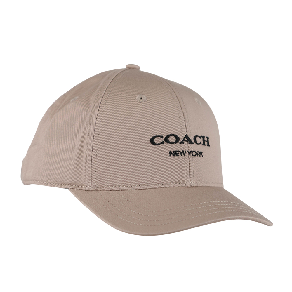 【COACH】刺繡標誌棉質棒球帽 XS-S / M-L (灰樺木色)