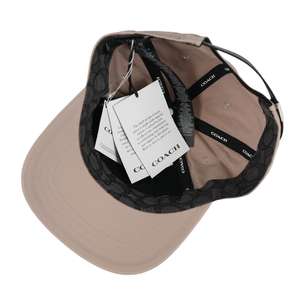 【COACH】刺繡標誌棉質棒球帽 M-L  (灰樺木色) CAA64 C2J