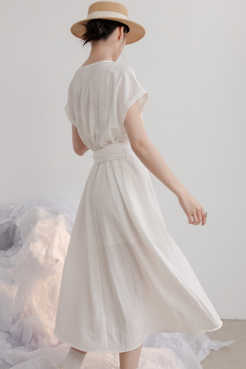 知性綁帶長洋裝