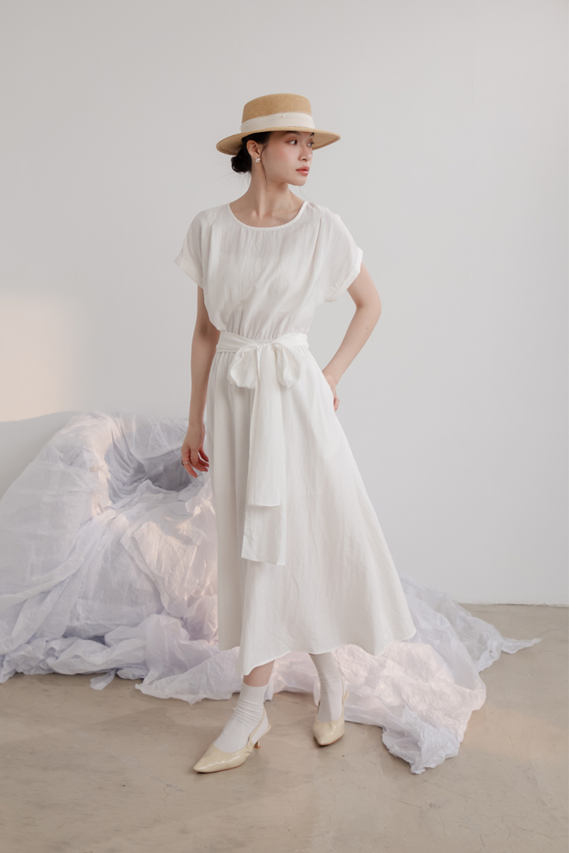 知性綁帶長洋裝