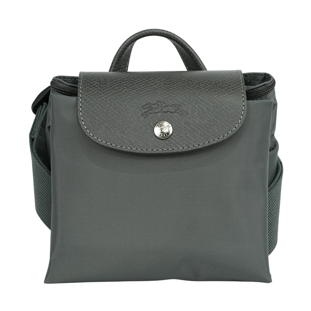 【LONGCHAMP】Le Pliage M 再生帆布中型折疊後背包(石墨灰) 10284 919 P66
