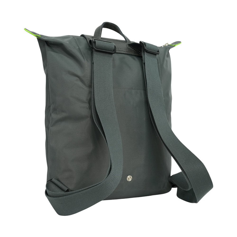 【LONGCHAMP】Le Pliage M 再生帆布中型折疊後背包(石墨灰) 10284 919 P66