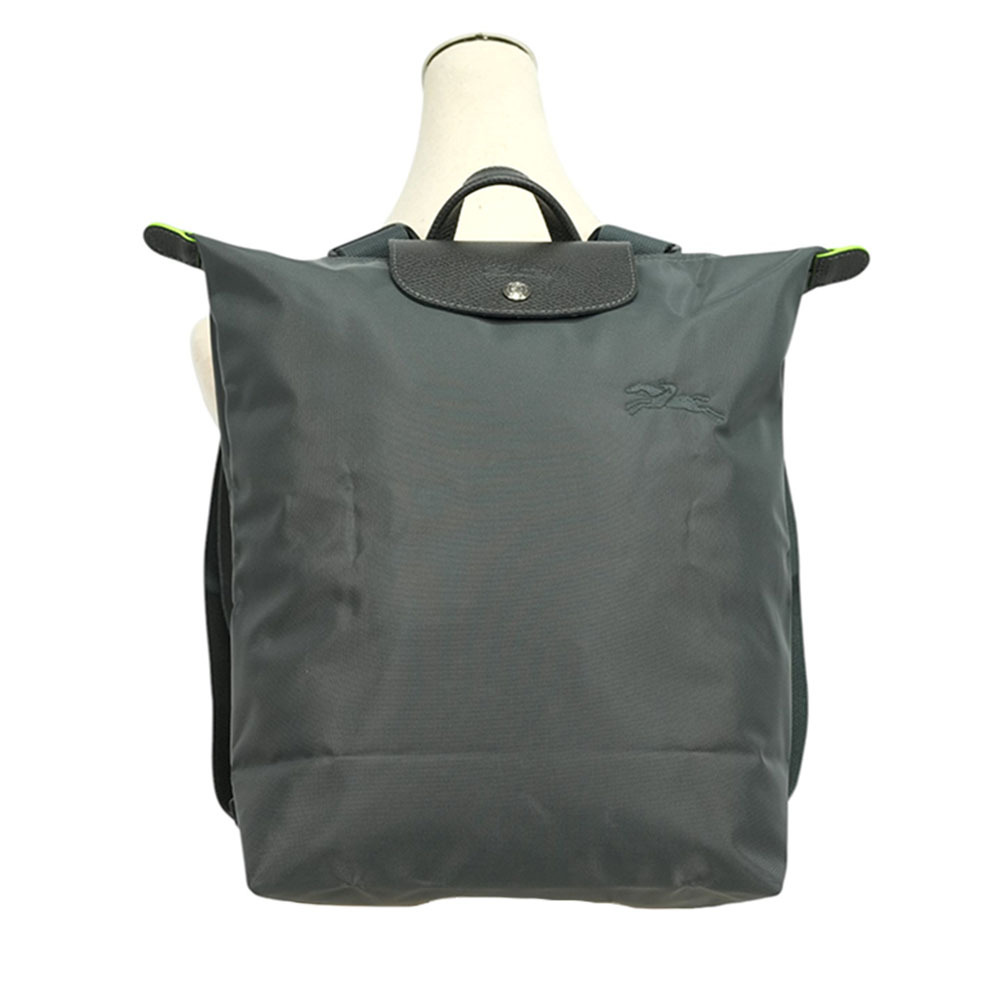 【LONGCHAMP】Le Pliage M 再生帆布中型折疊後背包(石墨灰) 10284 919 P66