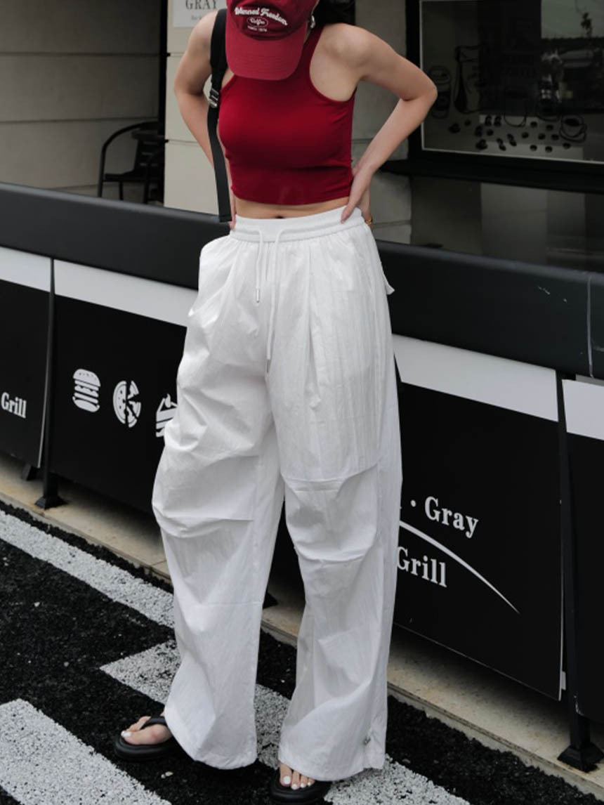 抓皺落地尼龍褲*4色