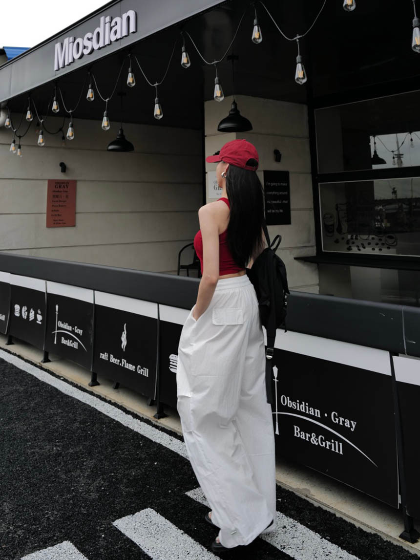 抓皺落地尼龍褲*4色