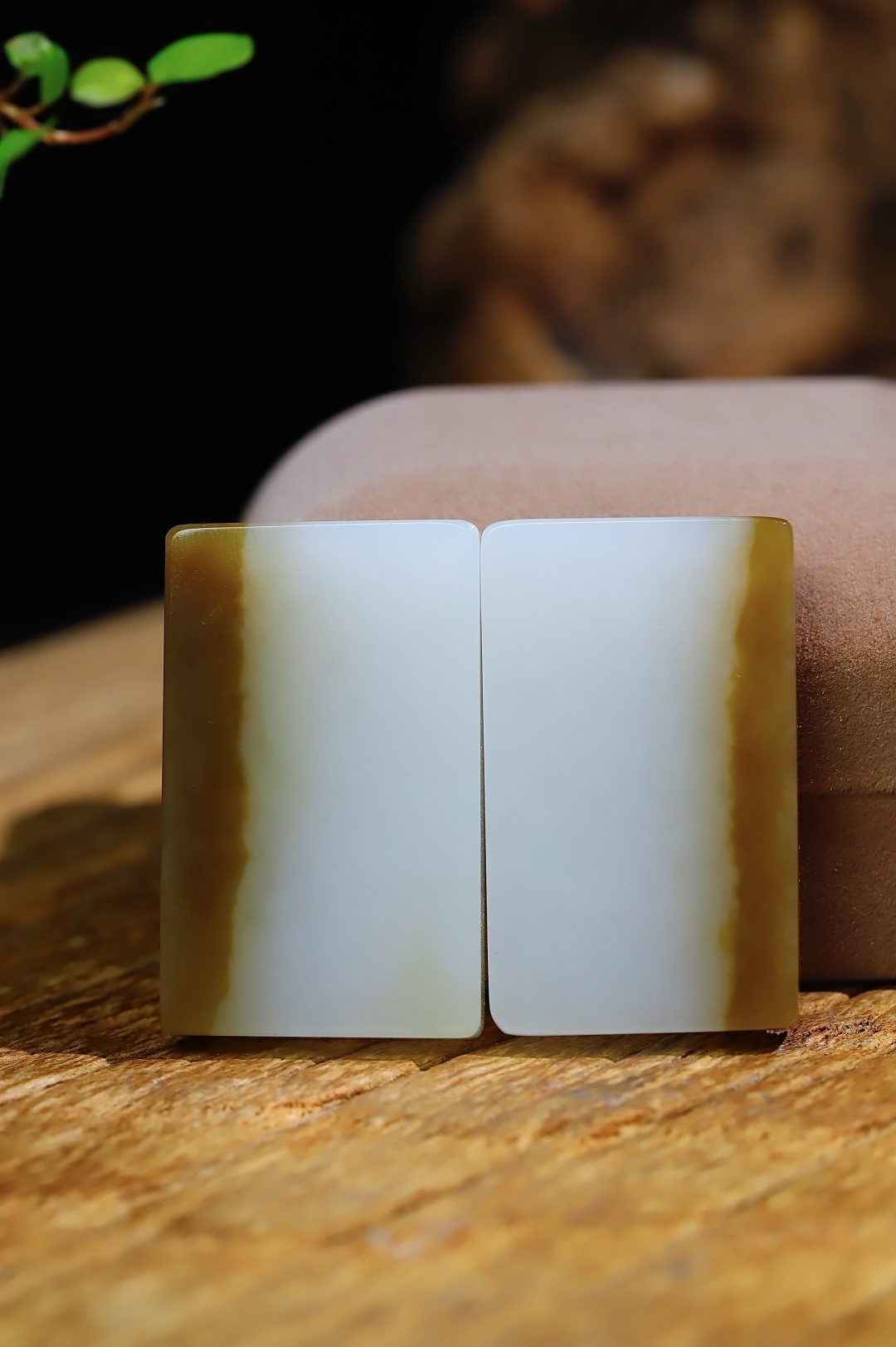 5915 和田玉且末平安無事牌一對