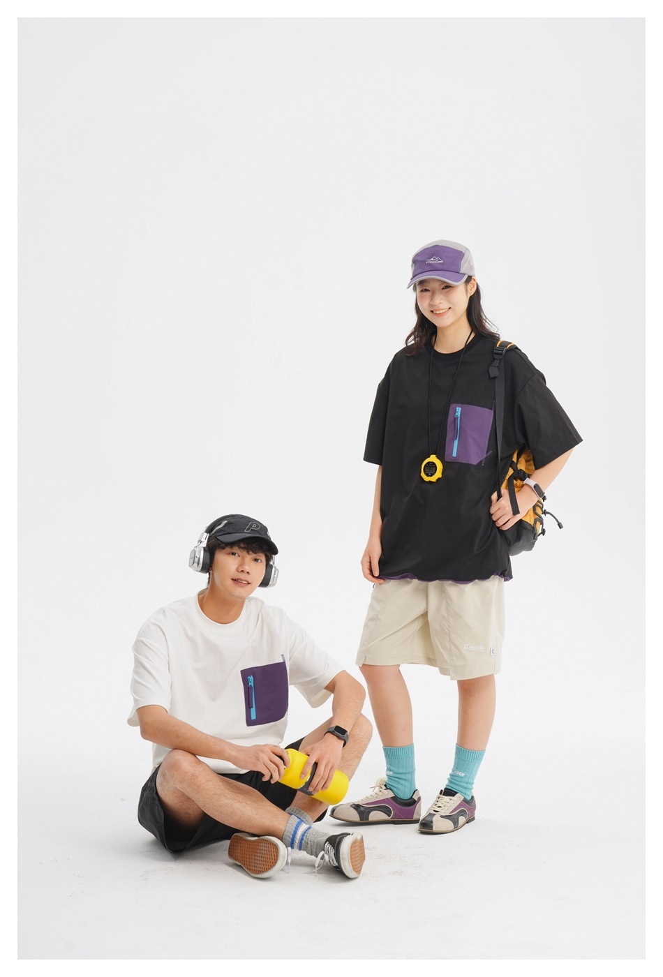 6M13 OUTDOOR口袋撞色短棉TEE 三色