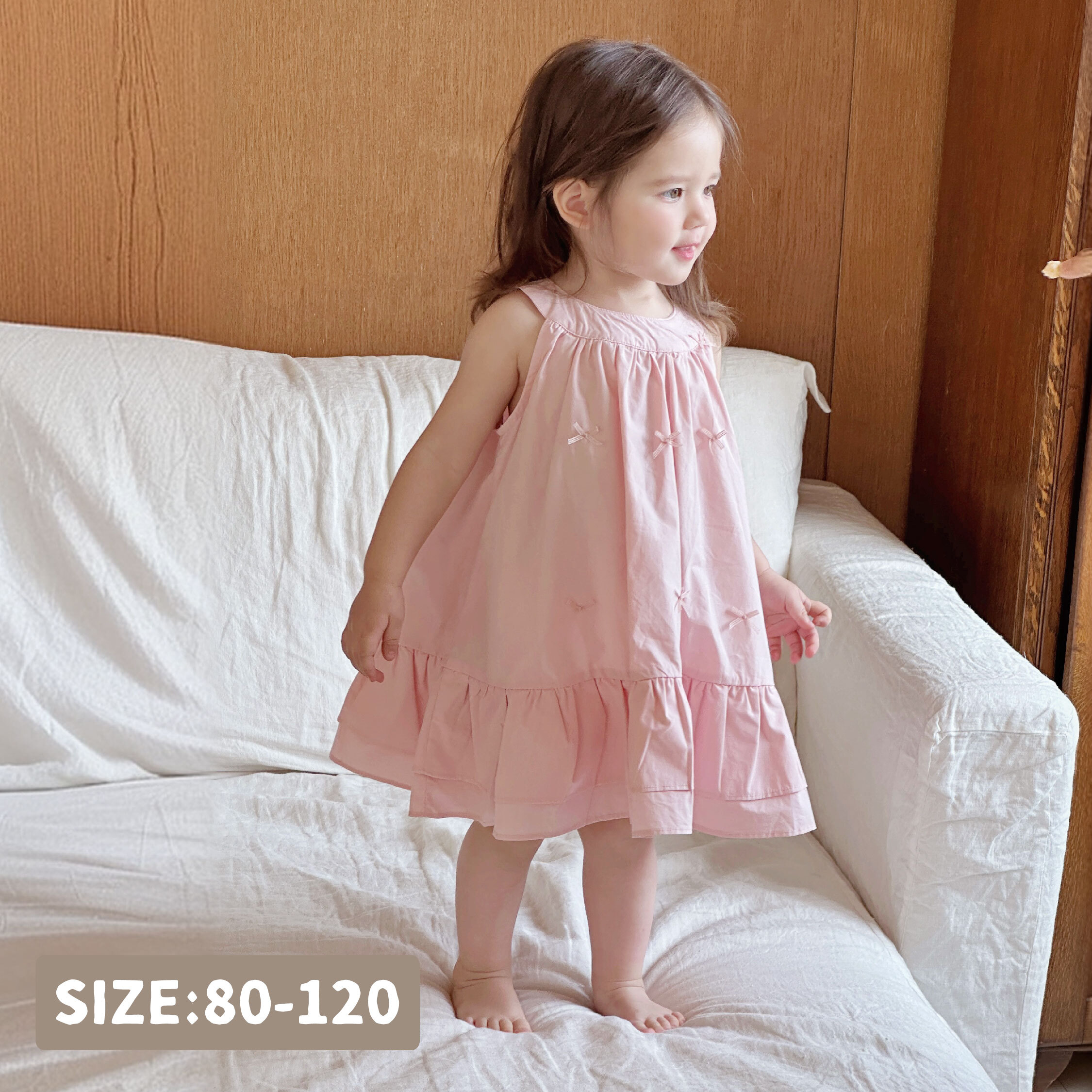 【H50275】氣質蝴蝶結裝飾削肩設計洋裝