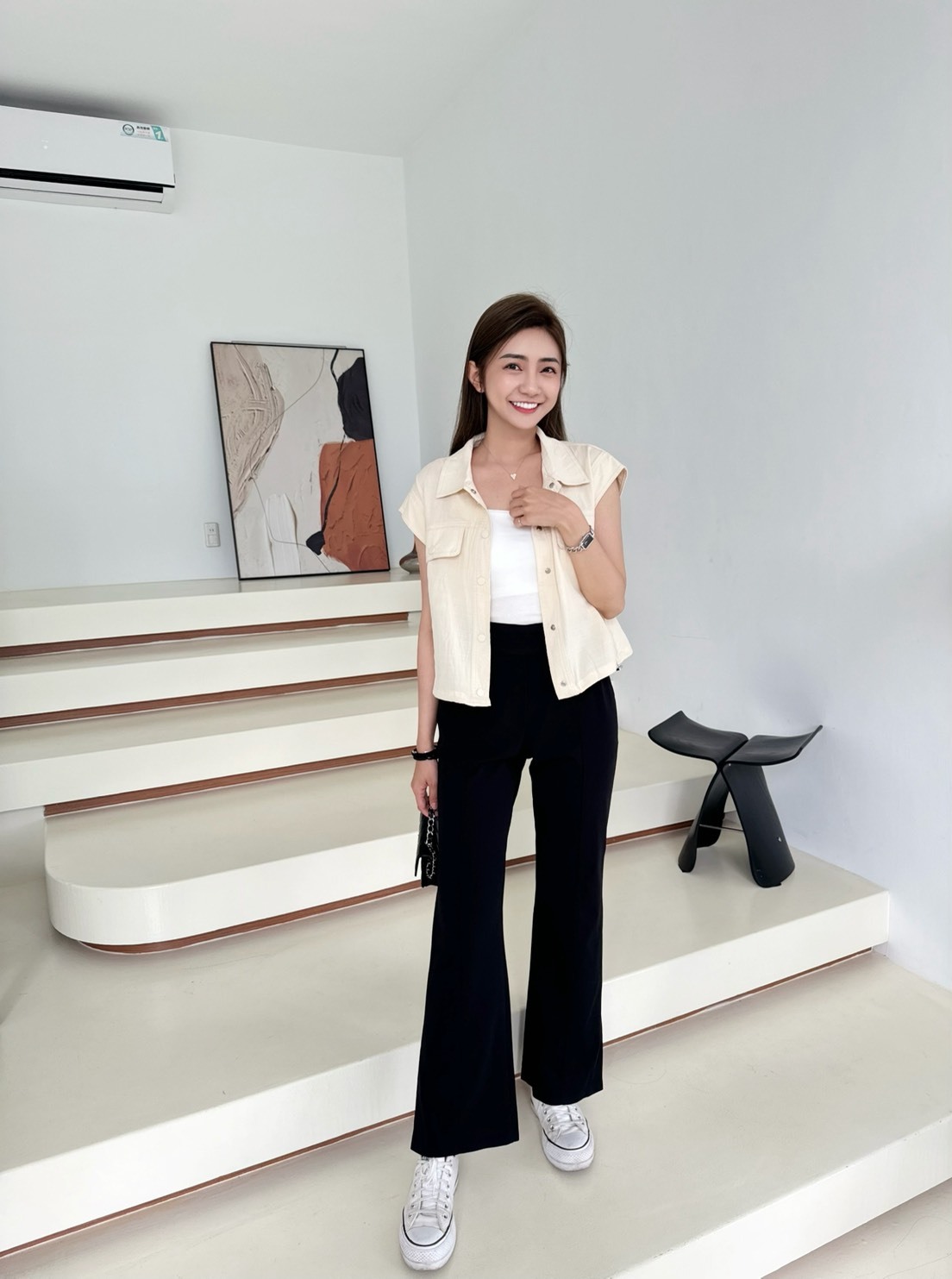 ［預購］🔥05.28春夏新品］♥️美眉許願款］🇰🇷正韓高腰包腹超彈直筒側開叉西裝褲（S-XL）