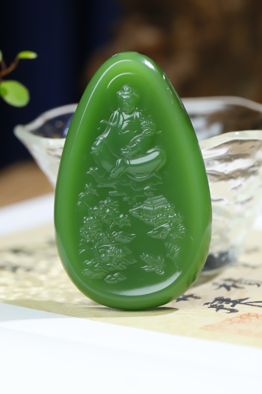 和田玉普渡眾生觀音,天然和田玉軟玉