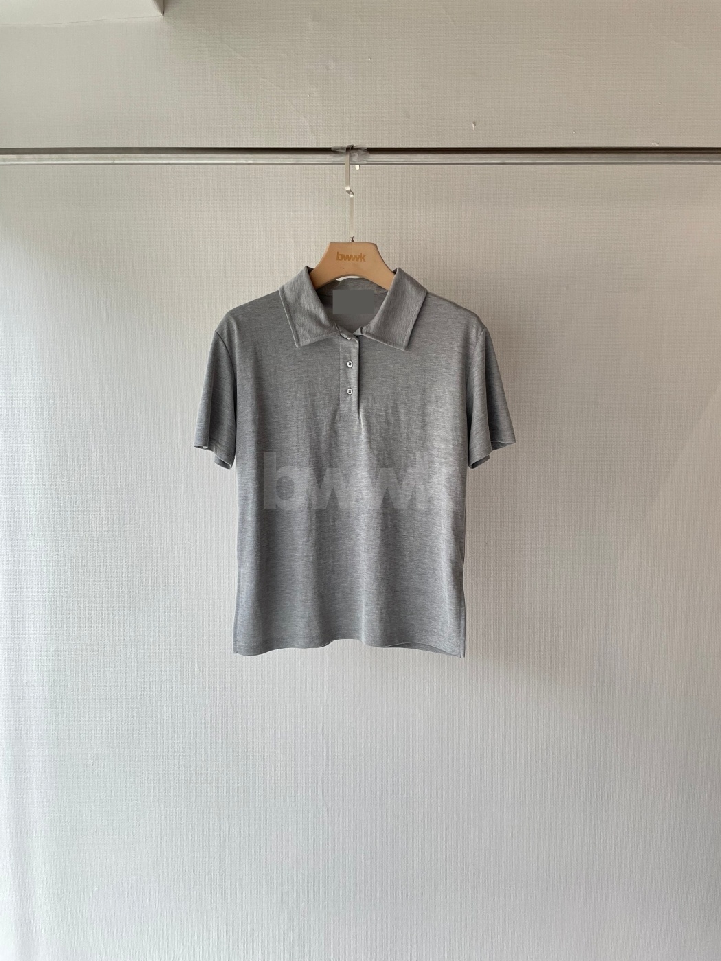 polo領短袖上衣-灰