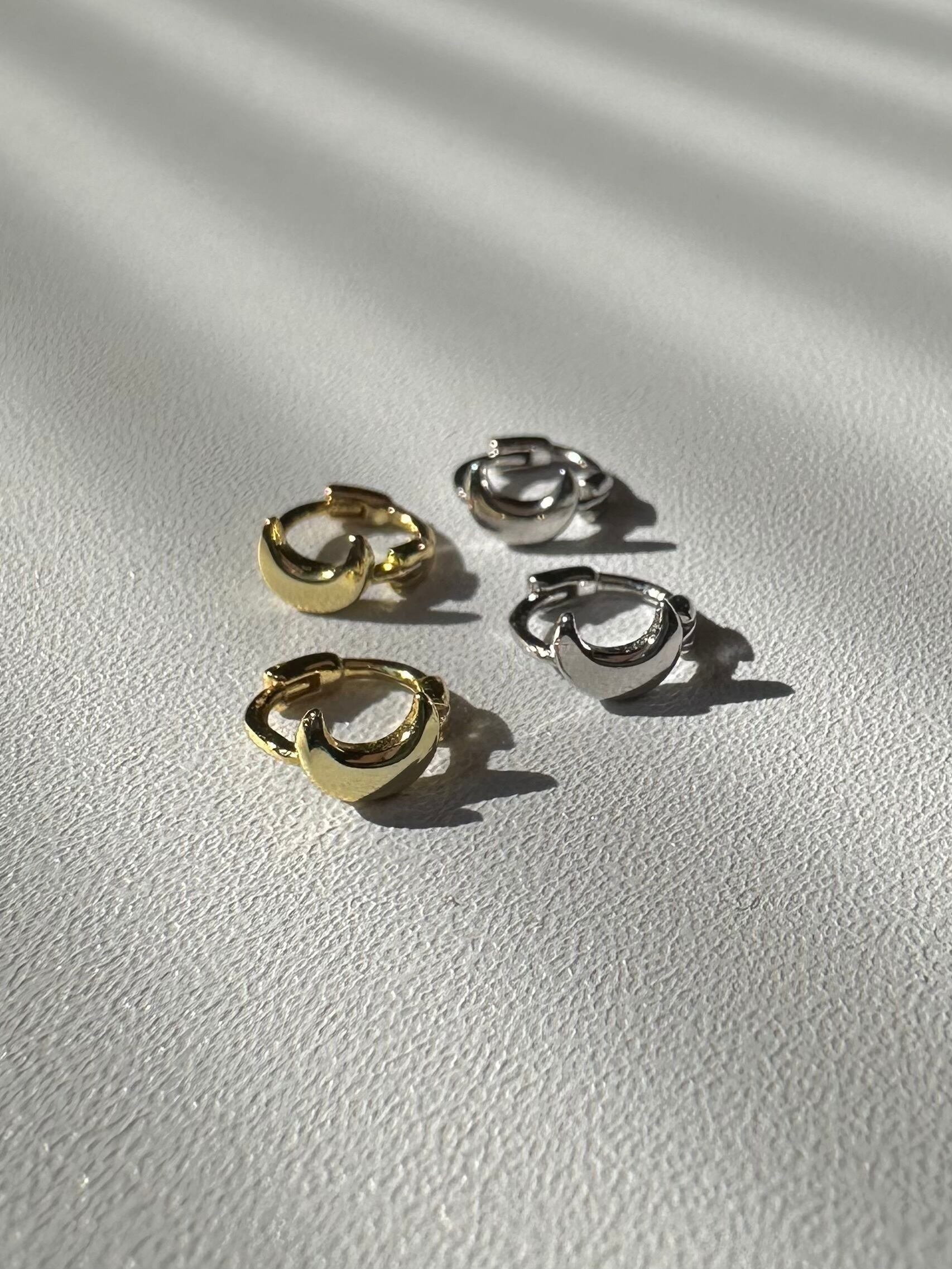 S925 moon hoop pierce