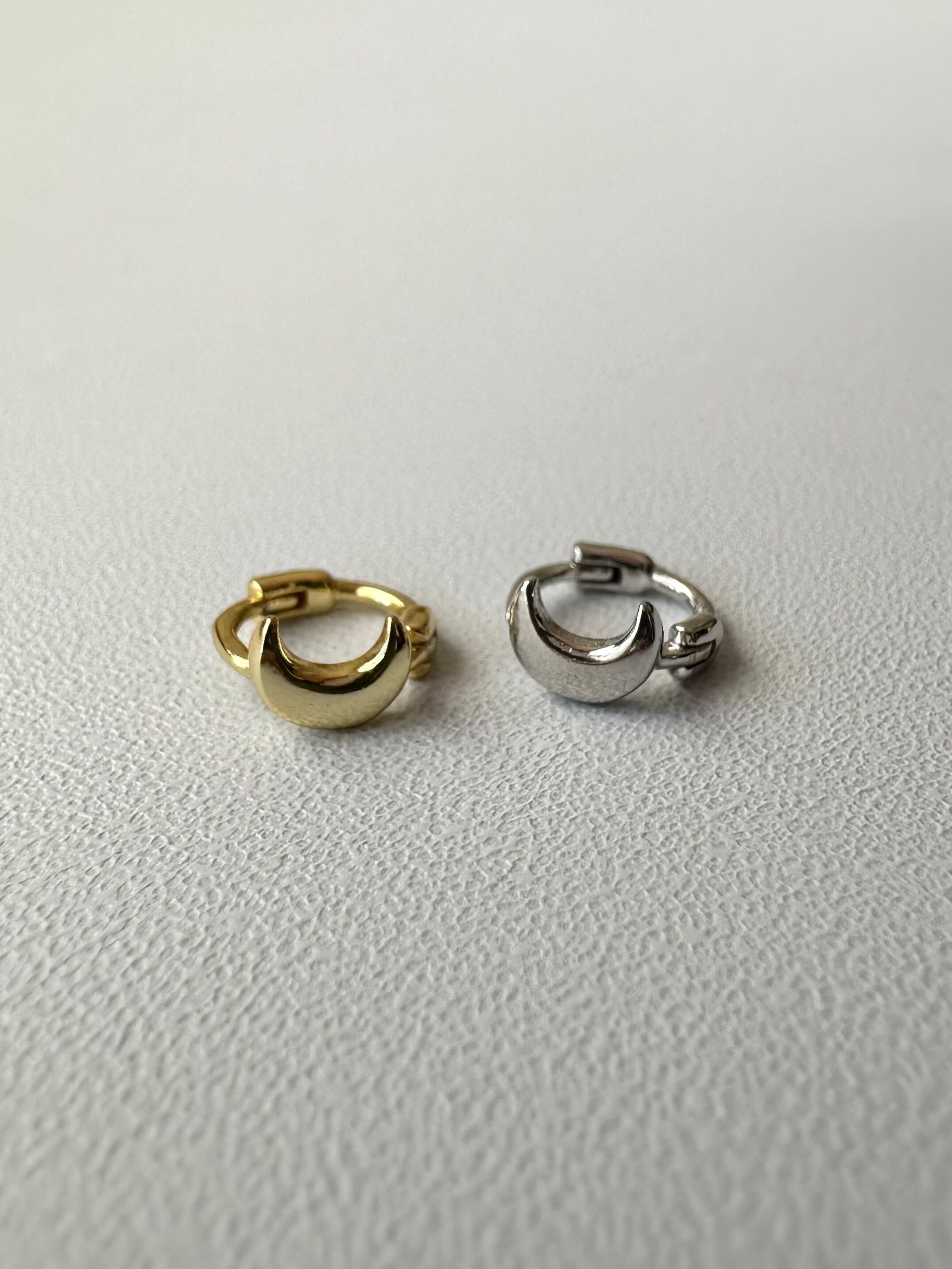 S925 moon hoop pierce