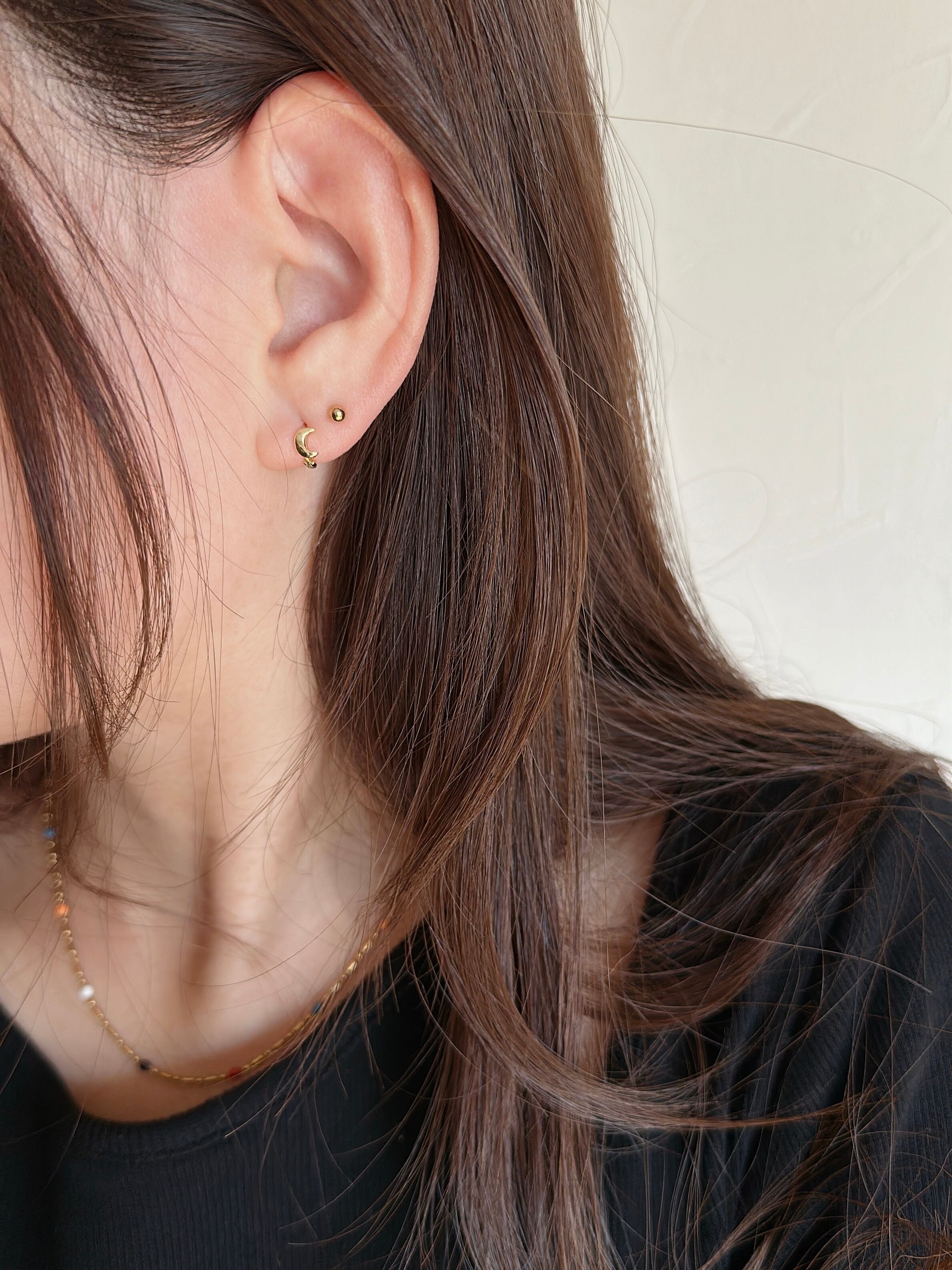 S925 moon hoop pierce