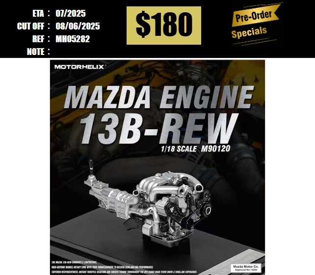 PO-$180 * MOTORHELIX * 1:18 ENGINE MAZDA 13B-REW [OD28/05]